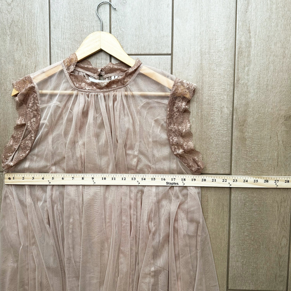 Anthropologie Godet Tulle Swing Top Large Sheer Lace Romantic Coquette Whimsical - Picture 8 of 9